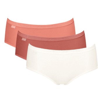 Sloggi Trusser 3P Basic Plus Midi Colored Laksrosa bomuld 40 Dame