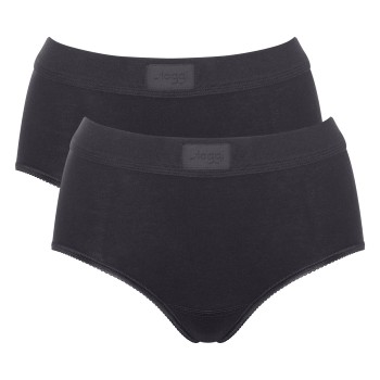 Sloggi Trusser 2P Double Comfort Maxi Multi Sort bomuld 44 Dame