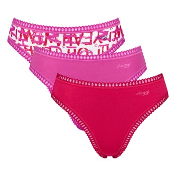 Sloggi Trusser 3P GO Crush High Leg Briefs Rosa bomuld X-Small Dame