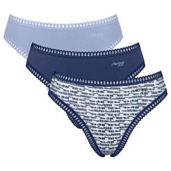 Sloggi Trusser 3P GO Crush High Leg Briefs Berry/Lilac bomuld X-Small Dame