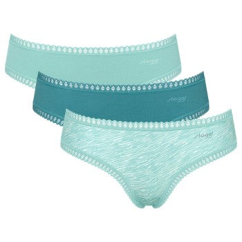Sloggi Trusser 3P GO Crush Hipster Briefs Blå/Turkise bomuld X-Small Dame