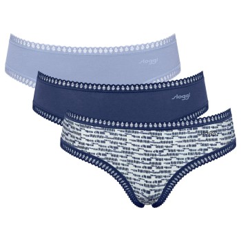 Sloggi Trusser 3P GO Crush Hipster Briefs Berry/Lilac bomuld X-Small Dame