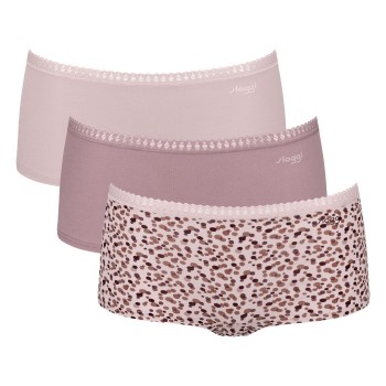 Sloggi Trusser 3P GO Crush Hipster Shorts Sand/rosa bomuld X-Small Dame