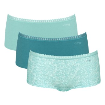 Sloggi Trusser 3P GO Crush Hipster Shorts Blå/Turkise bomuld X-Large Dame
