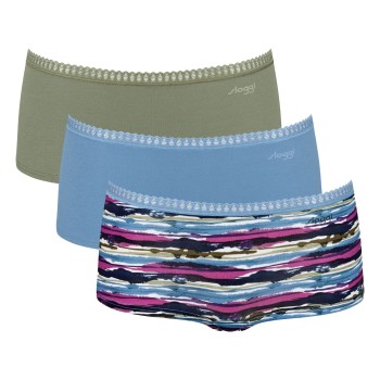 Sloggi Trusser 3P GO Crush Hipster Shorts Blå/Grøn bomuld Small Dame