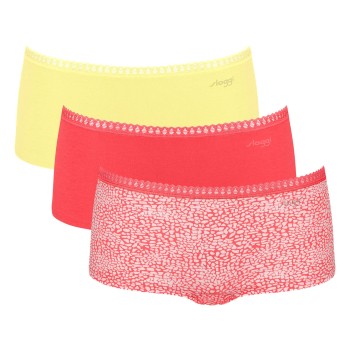 Sloggi Trusser 3P GO Crush Hipster Shorts Rosa/Gul bomuld X-Small Dame