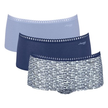 Sloggi Trusser 3P GO Crush Hipster Shorts Berry/Lilac bomuld Large Dame
