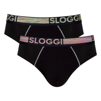 Sloggi 2P Men GO ABC Natural Midi Briefs Sort bomuld Medium Herre