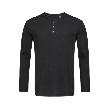 Stedman Shawn Henley Long Sleeve For Men Sort XX-Large Herre