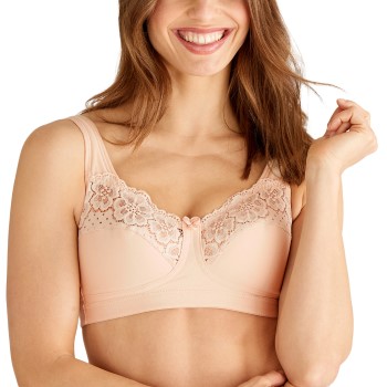 Swegmark BH Cotton Bloom Fairtrade Soft Bra Creme bomuld B 80 Dame