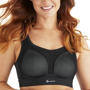 Swegmark BH Stability CoolMax Moulded Cup Sports Bra Sort F 75 Dame