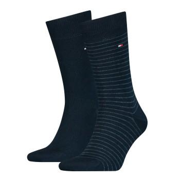 Tommy Hilfiger Legwear Tommy Hilfiger Strømper 2P Men Sock Stripe Sort/Blå Str 39/42 Herre