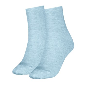 Tommy Hilfiger Strømper 2P Women Casual Short Sock Lyseblå Str 35/38 Dame