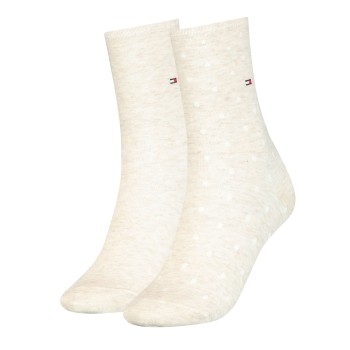 Tommy Hilfiger Strømper 2P Women Dot Sock Vanille Str 39/42 Dame