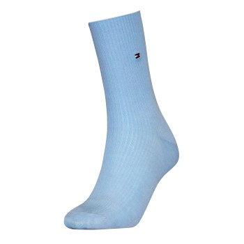 Tommy Hilfiger Strømper Women Premium Refined Rib Socks Lyseblå Str 35/38 Dame