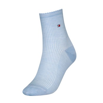 Tommy Hilfiger Strømper Women Premium Rib Short Socks Lyseblå Str 39/42 Dame