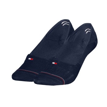 Tommy Hilfiger Strømper 2P Women Shine Footie Socks Marineblå Str 35/38 Dame