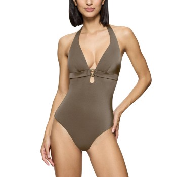 Triumph Midnight Swim OP 01 Swimsuit Khaki C 36 Dame