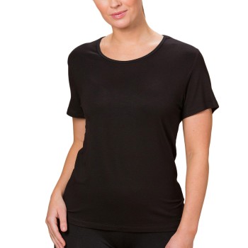 Trofé Trofe Bamboo Solids T-shirt Sort Bambus Medium Dame