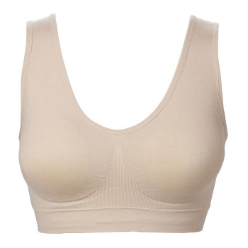 Trofé Trofe Heidi Wireless Bra Lounge BH Beige nylon X-Large Dame