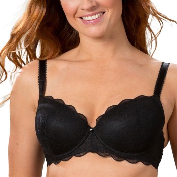 Trofé Trofe Julia Lace Padded Bra BH Sort polyamid D 70 Dame