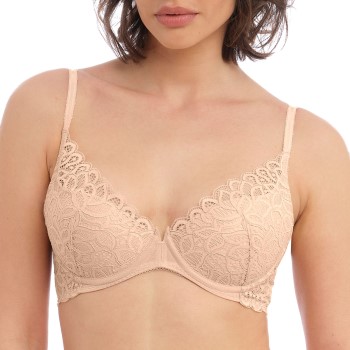 Wacoal BH Raffine Plunge Push Up Bra Beige E 75 Dame