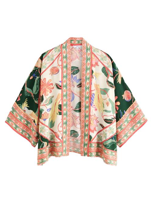 Next Kimono  beige / grøn / mørkegrøn / laks