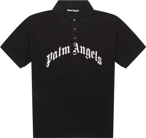 PALM ANGELS Curved Logo Polo T-shirt
