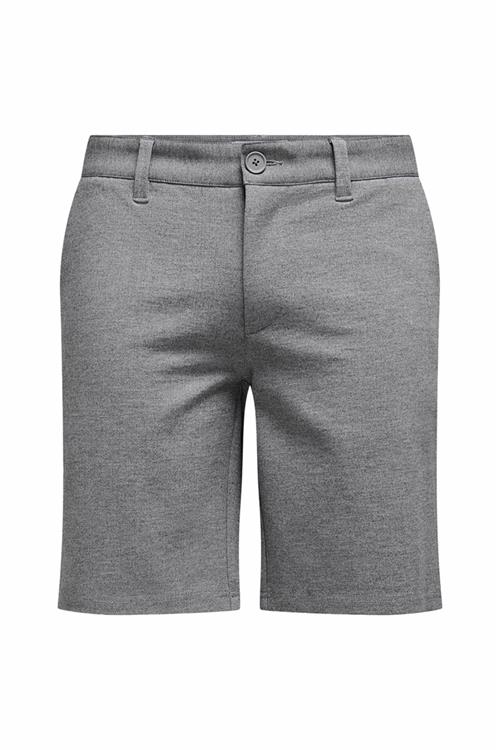Chino Shorts - Grey Melange - Herre - L - TeeShoppen