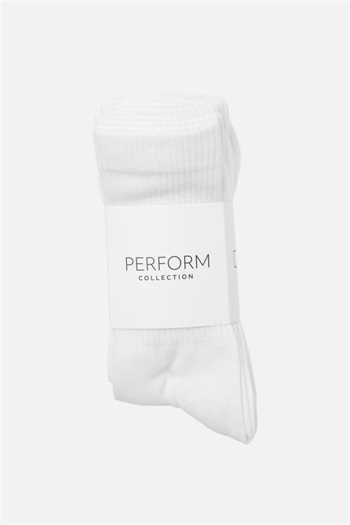 Sportsstrømper 10 pak - Hvid - 39/42 - TeeShoppen
