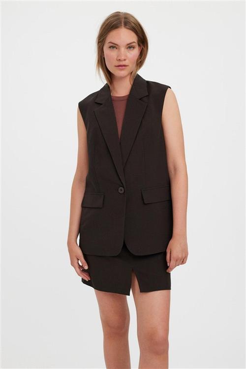 Troian Blazer Vest - Coffee Bean - S - Vero Moda