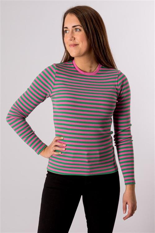 Line Langærmet Trøje - Super Pink/Jelly Bean - Dame - L - ONLY
