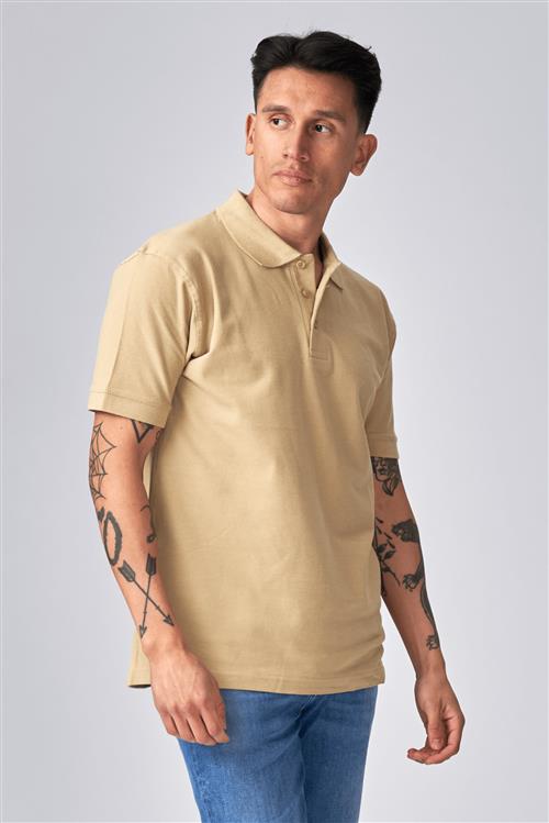 Basic Polo - Khaki - Herre - M - TeeShoppen