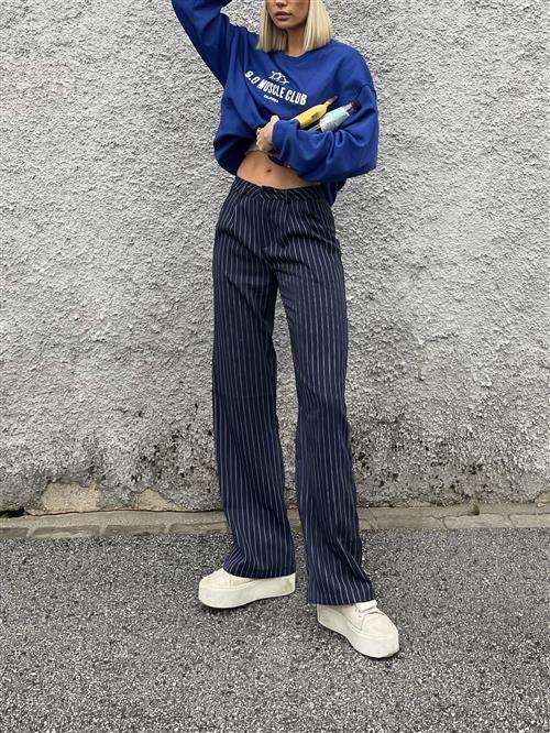 Staple pants - blue striped - L - May