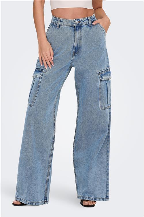 Hope High Waist Denim Jeans - Dark Blue Denim - 32/32 - ONLY