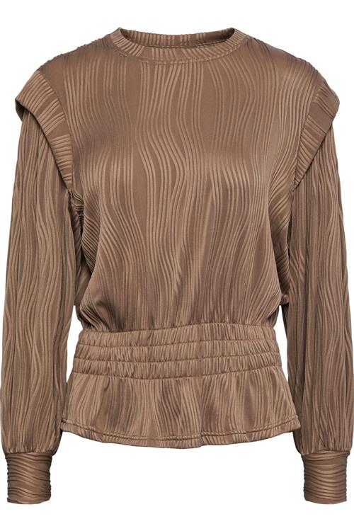 Anela Smock Bluse - Fossil - L - PIECES