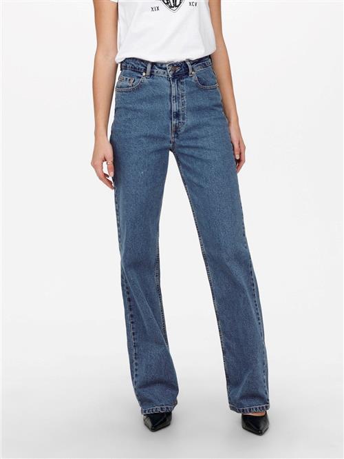 Camille Wide Leg Jeans - Blue Denim - Dame - 30/32 - ONLY