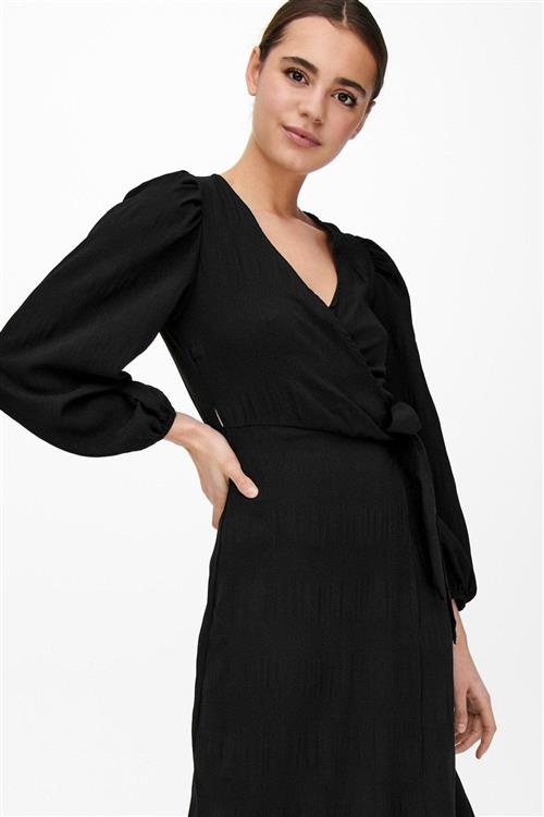 Dion Wrap Kjole - Sort - Dame - M - ONLY