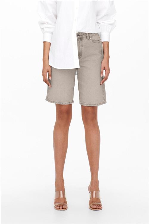 Sonny High Waist Wide Denim Shorts - Ecru - Herre - M - ONLY