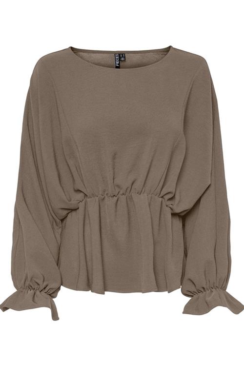 Flore Langærmet Bluse - Fossil - XS - PIECES