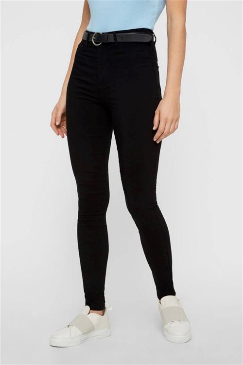 Pieces Jeans - Sort (high waist) - Dame - XL - PIECES