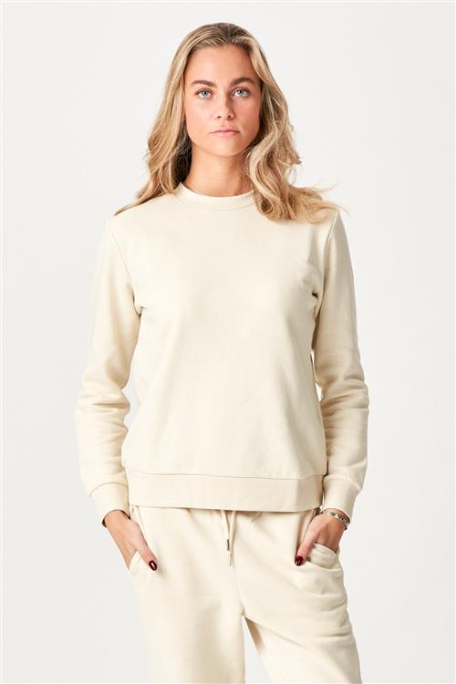 Basic Crewneck Sweat - Lys Beige - Dame - L - TeeShoppen