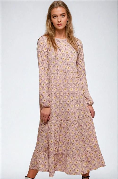 Julia blomstret kjole - Rosa - XS - Amis de Copenhague
