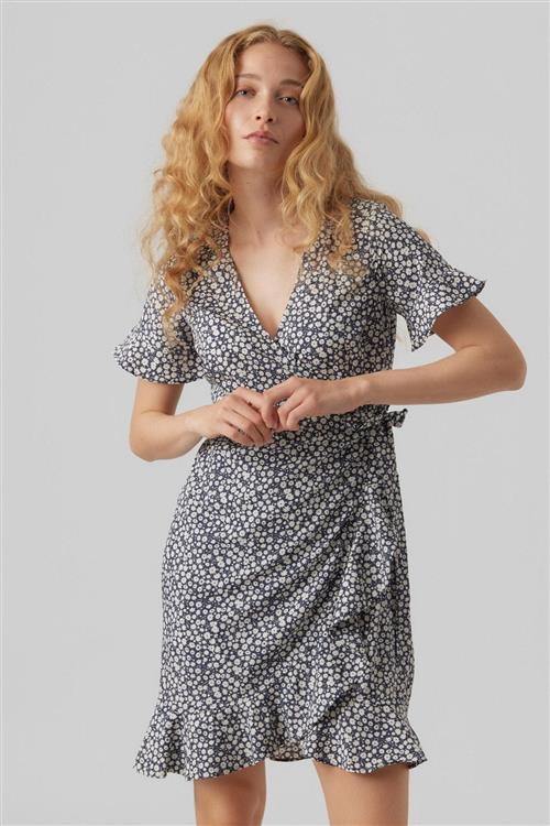 Henna Mini Wrap Kjole - China Blue - XL - Vero Moda