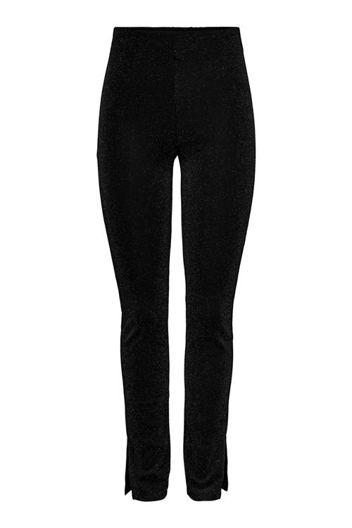 Lina High Waist Slit Pants - Sort - L - PIECES