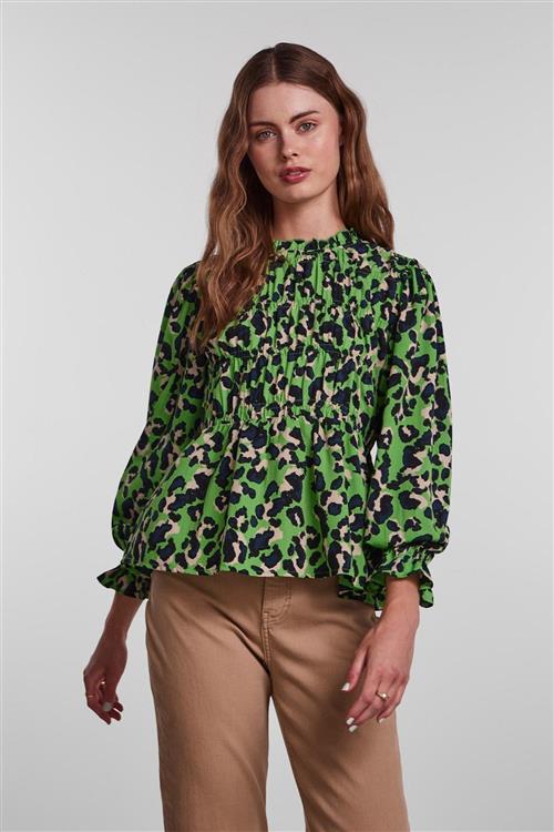 Meline Bluse - Grass Green - S - PIECES