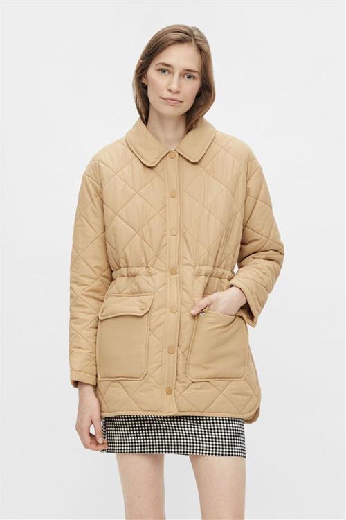 Fey Padded Jacket - Iced Coffee - Dame - L - PIECES