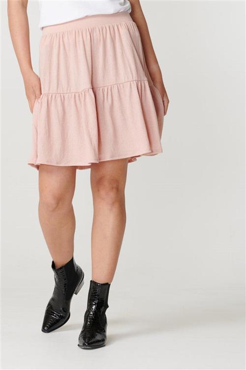 Basic blød mini nederdel - Misty rose - Dame - L - PIECES