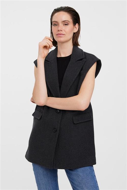Edna Waistcoat - Dark Grey Melange - L - Vero Moda