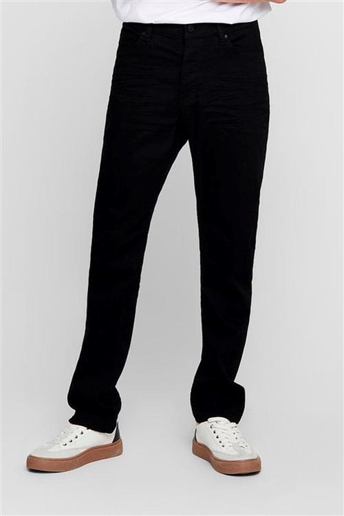Se Mike Stretch Jeans - Sort (Bred pasform) - Regular fit - Herre - 32/34 - Only & Sons ved Teeshoppen